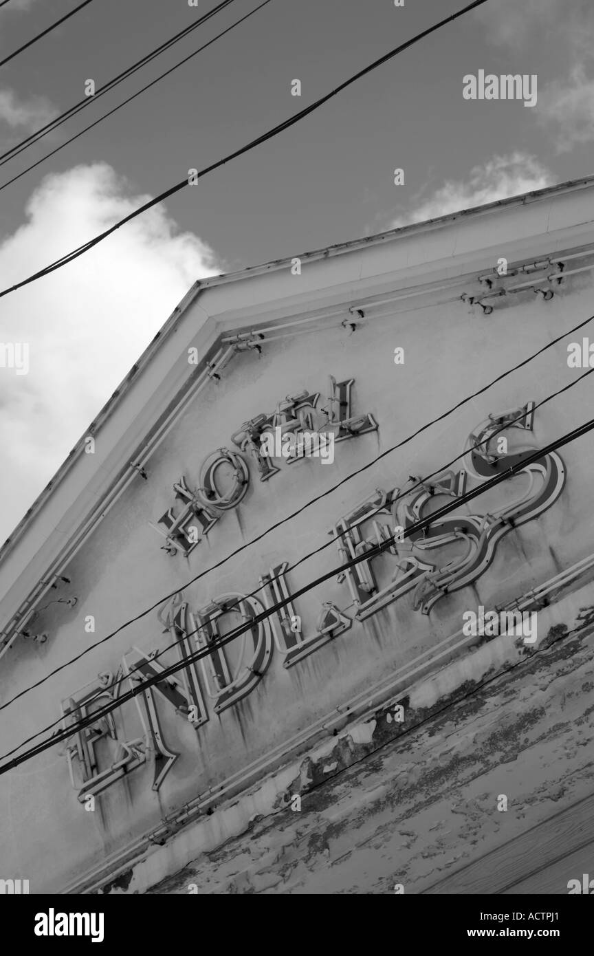 Sign on an abandoned love hotel in Japan Stock Photo