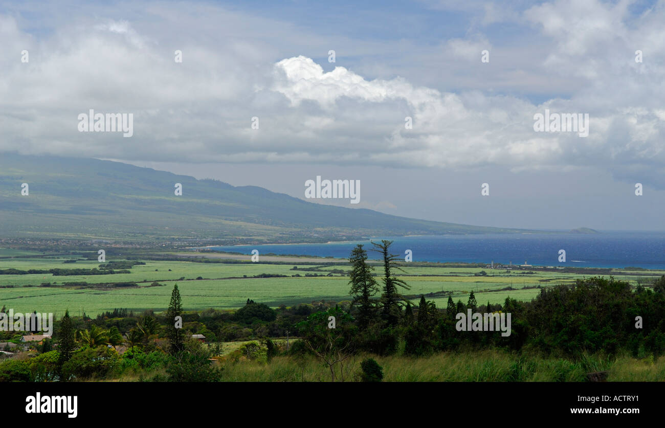 View of Maalaea Bay and Kihei from Wailuku Heights Maui Island Hawaii