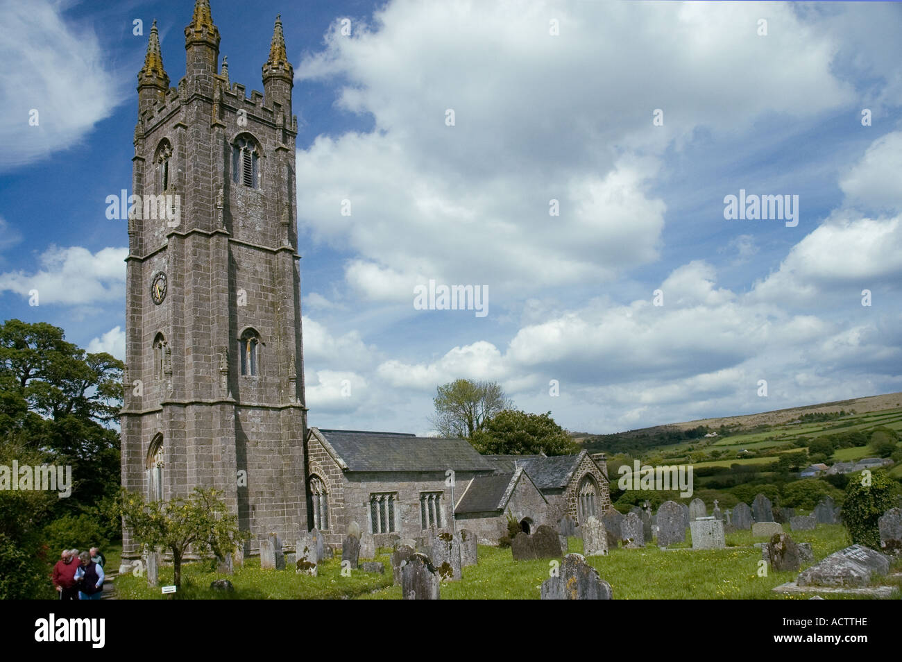 Saint Pancras Church Widdecombe in the Moor Dartmoor National Park Devon Great Britain Stock Photo