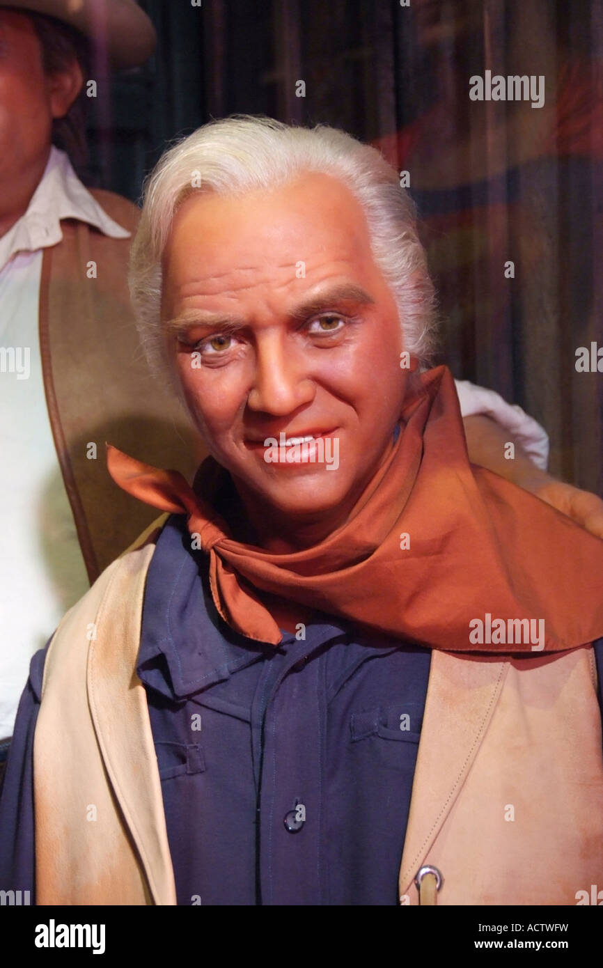 WAX EFFIGY OF ACTOR LORNE GREEN AT ROYAL LONDON WAX MUSEUM IN VICTORIA