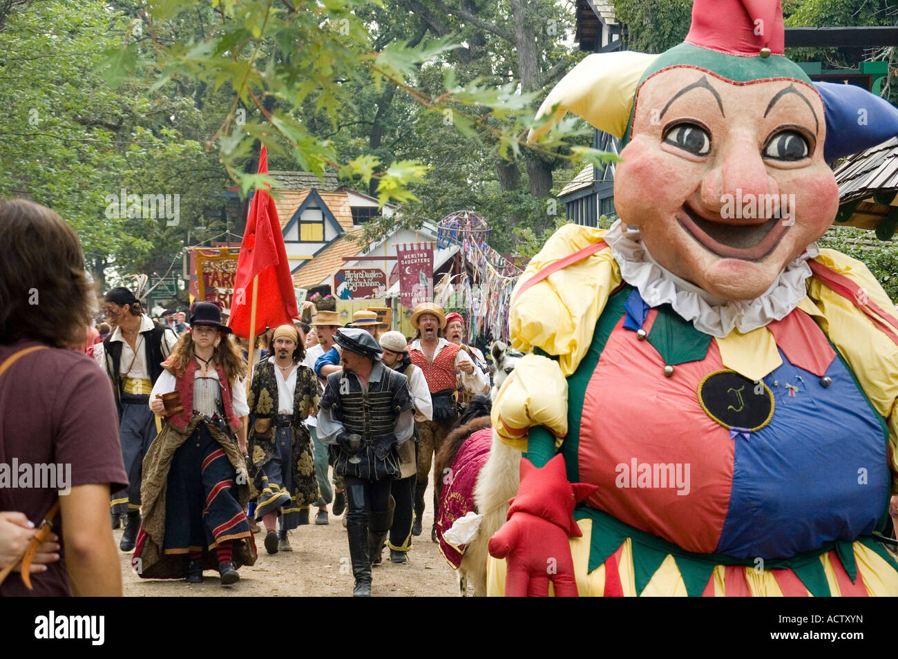 PARADE OF ALL THE PARTICIPANTS AT RENAISSANCE FAIR IN BRISTOL WISCONSIN Stock Photo