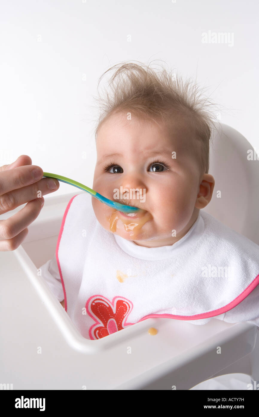 baby eating from spoon