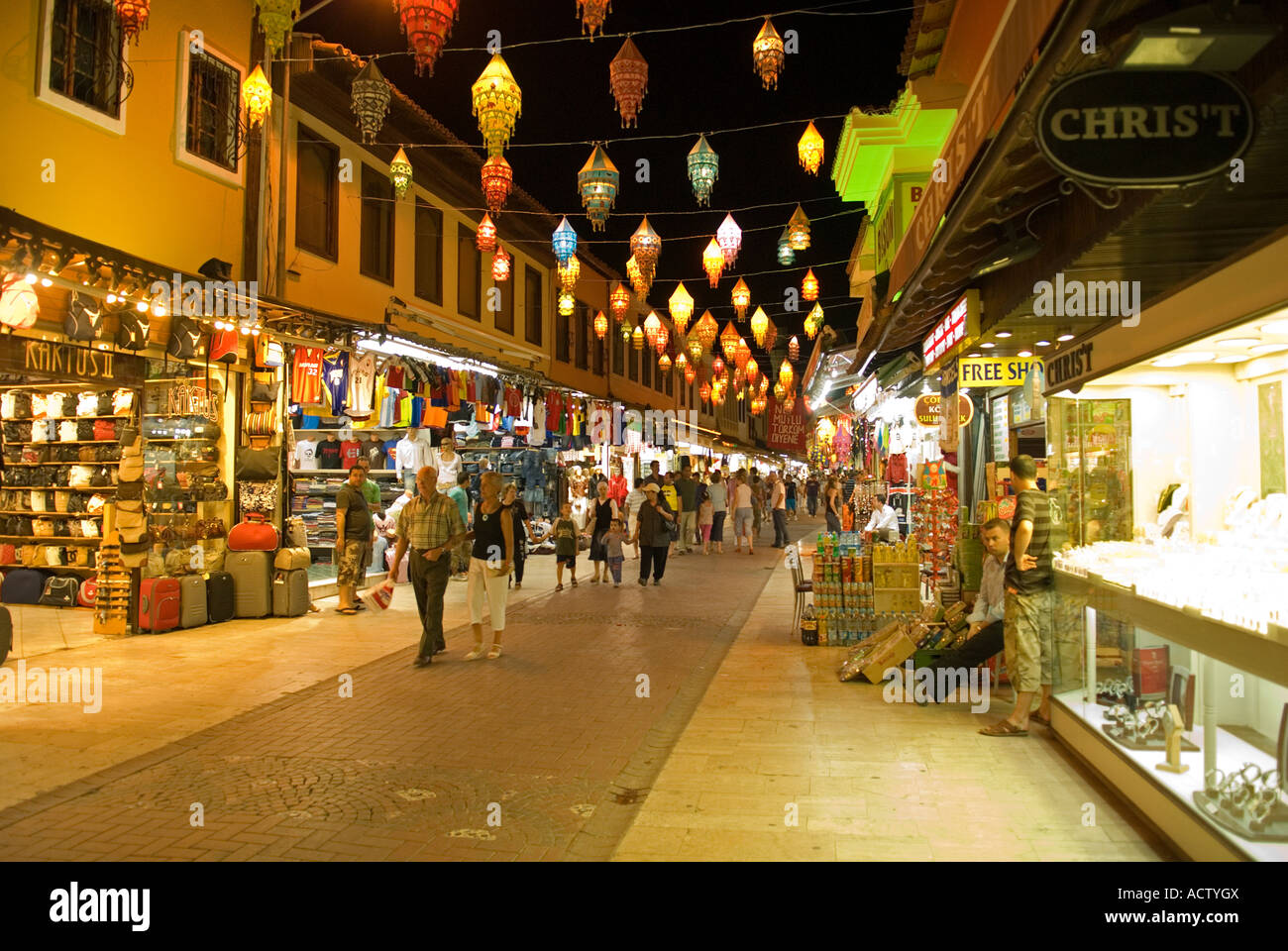 Shopping district in Kusadasi Old Town , Aegean, Turkey Stock Photo