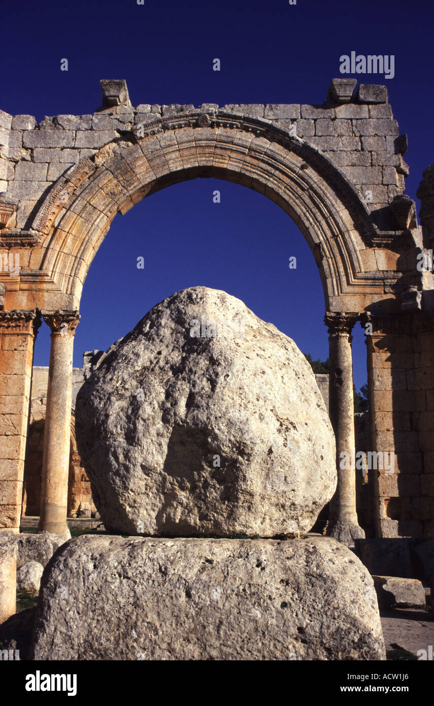 The original pillar used by St Simeon Stylite to preach from, worn down