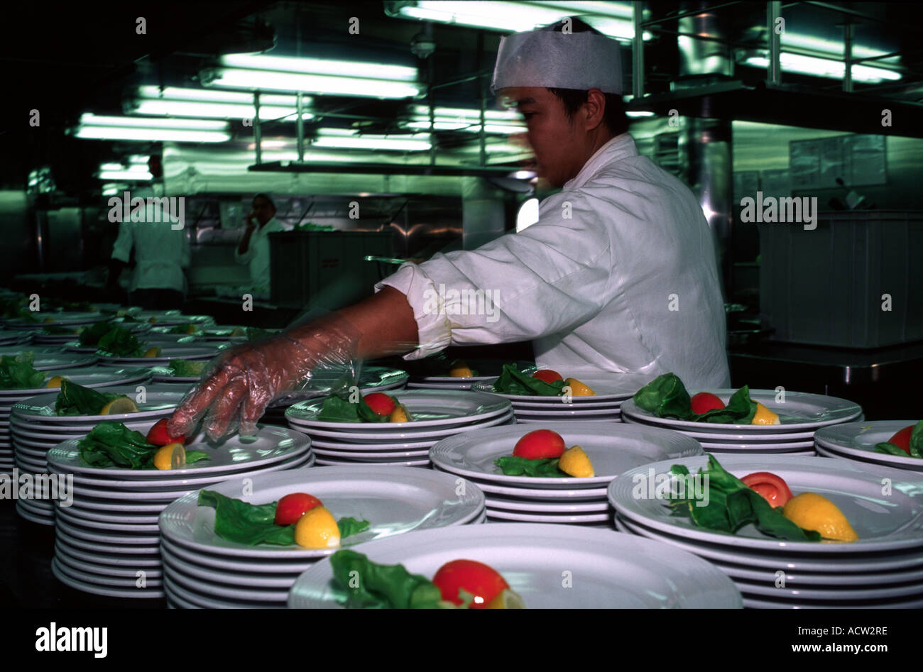 Philippine kitchen labourer Stock Photo