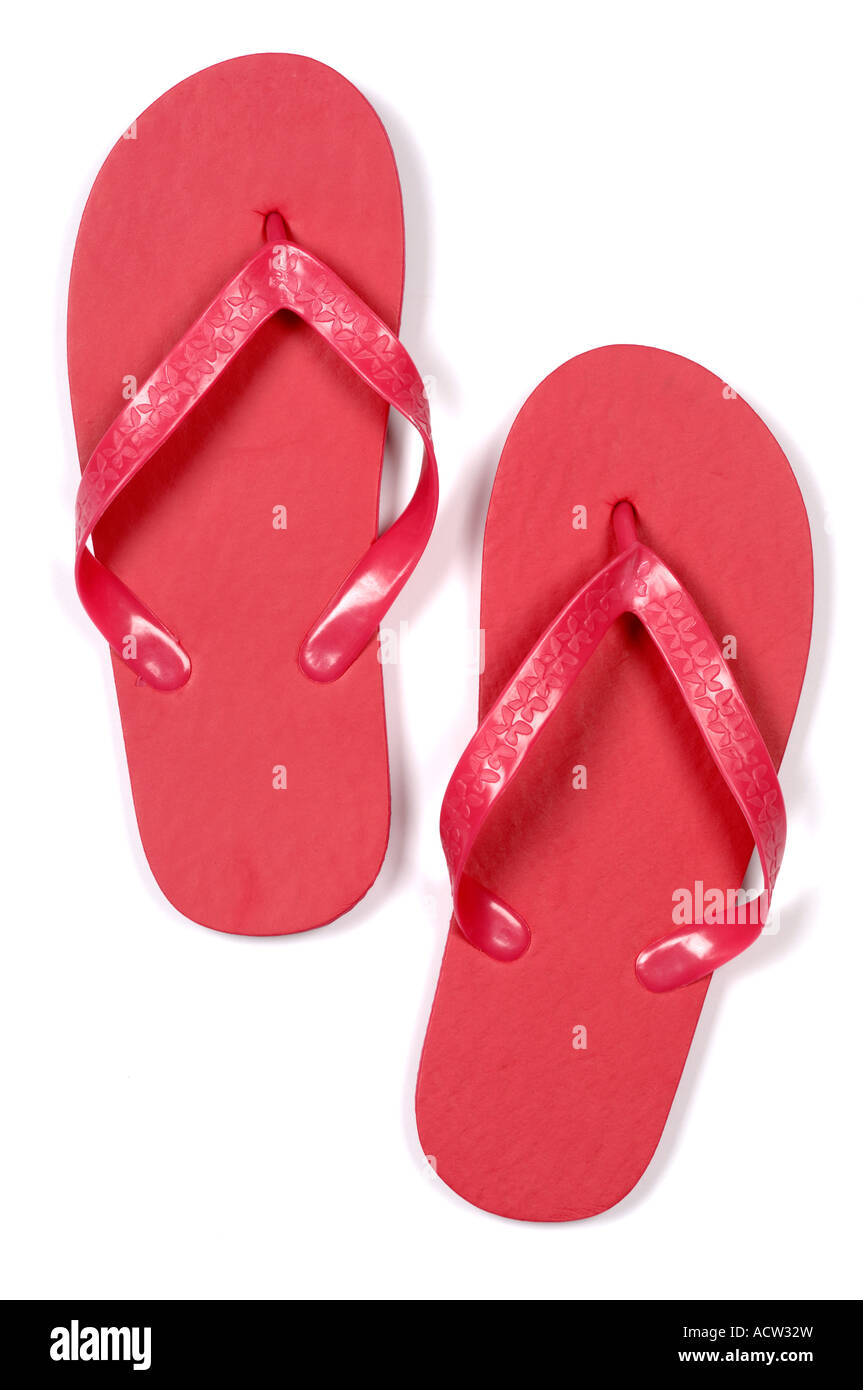 Pink flip flops Stock Photo