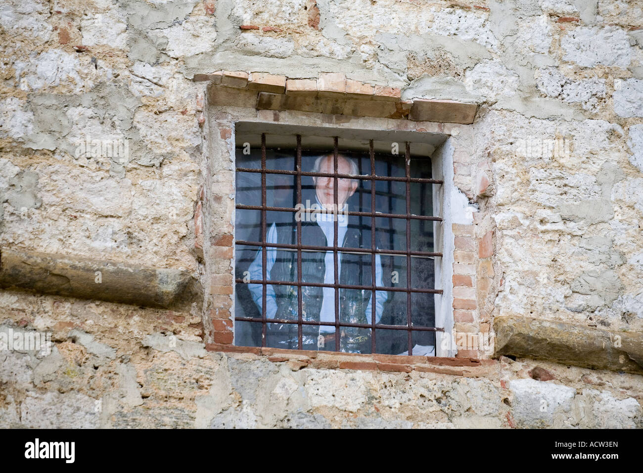 Citta Di Colle Di Val d'Elsa city walls with window, Italy, Europe, EU Stock Photo