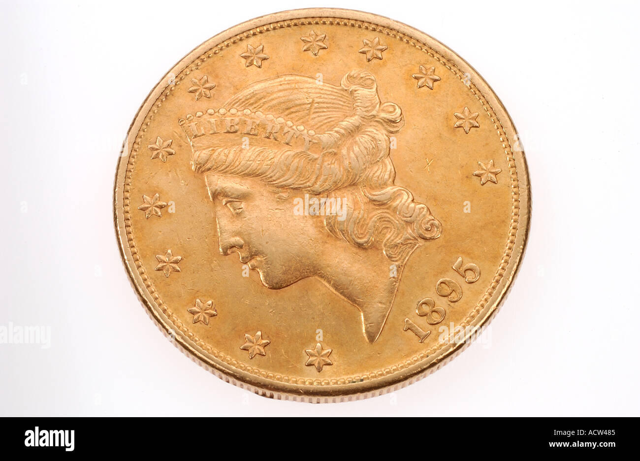 1895 USA Gold 20 dollars Stock Photo