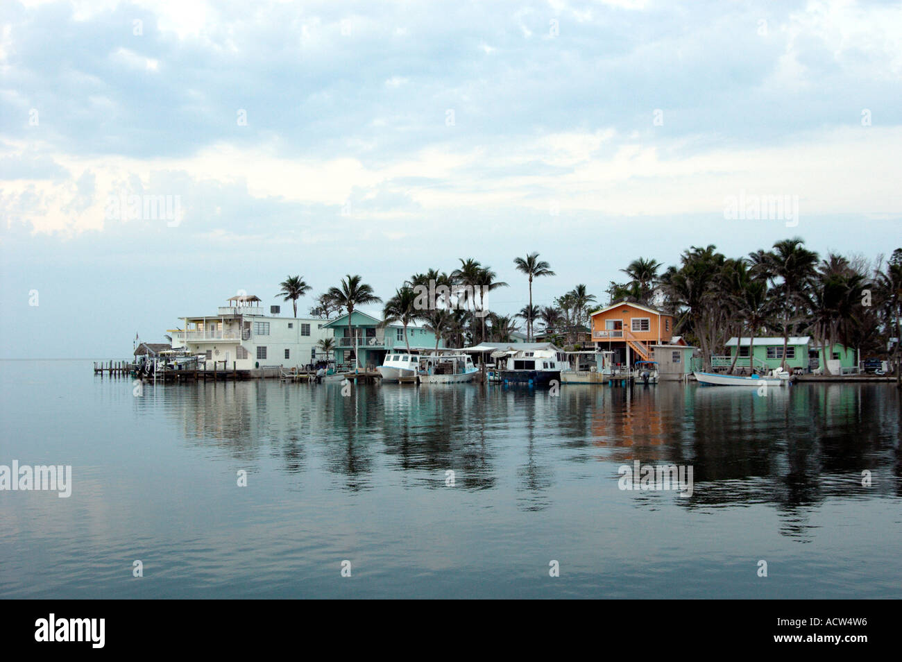Resort Cottages With Reflections On Marathon Key In The Florida