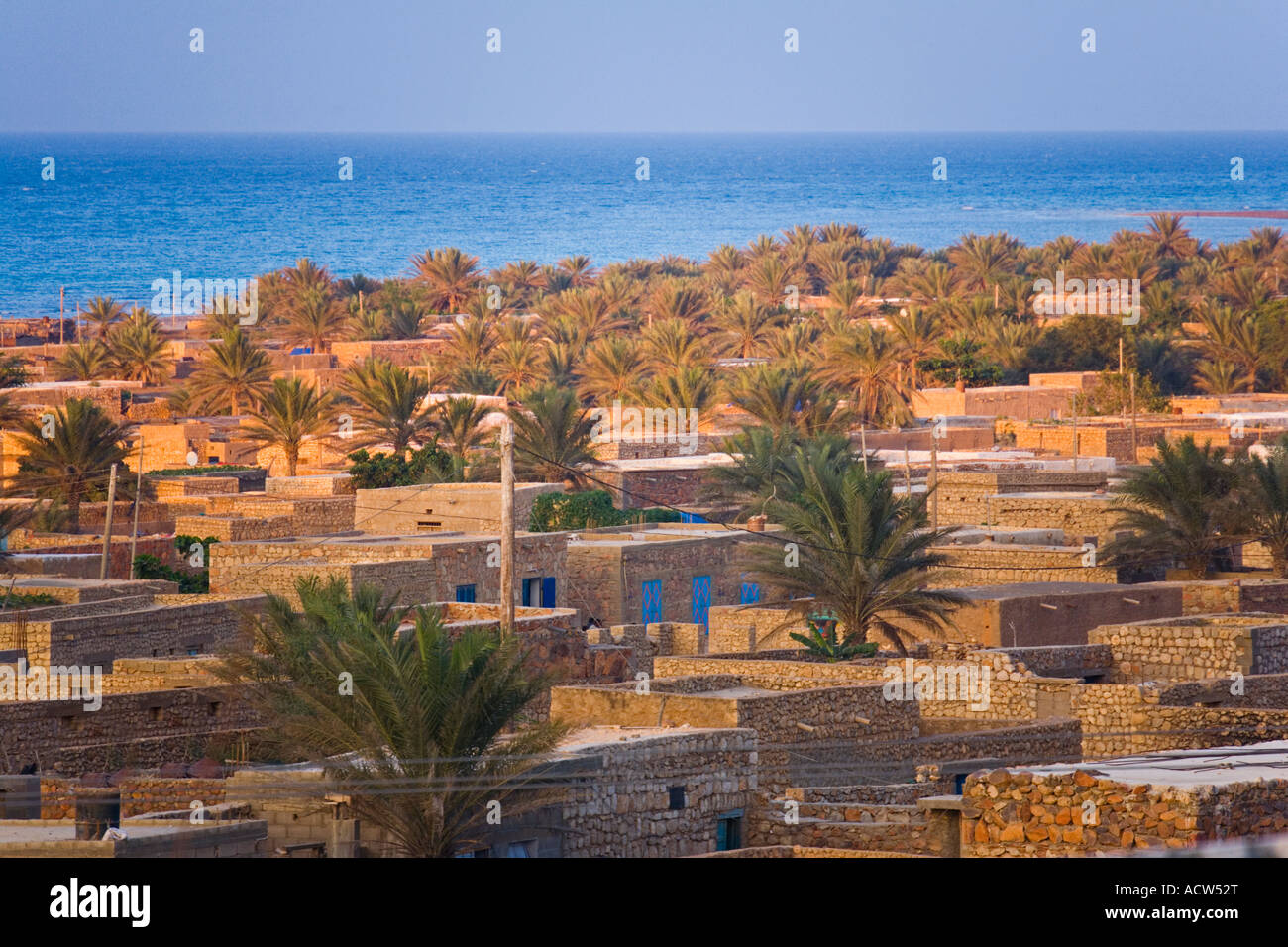 Sunset view of Hadibu the biggest settlement of Socotra Island Yemen