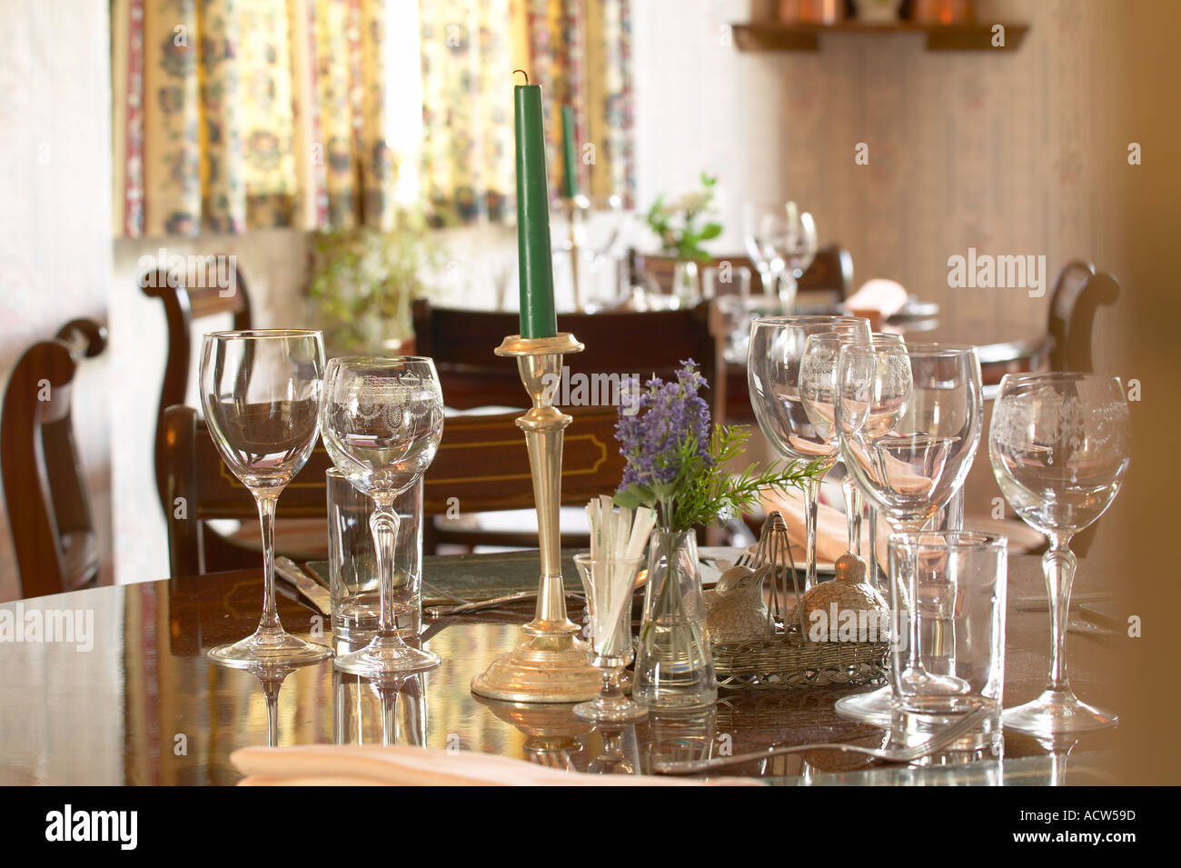 Dining room in country Hotel Wales Bed And Breakfast Stock Photo