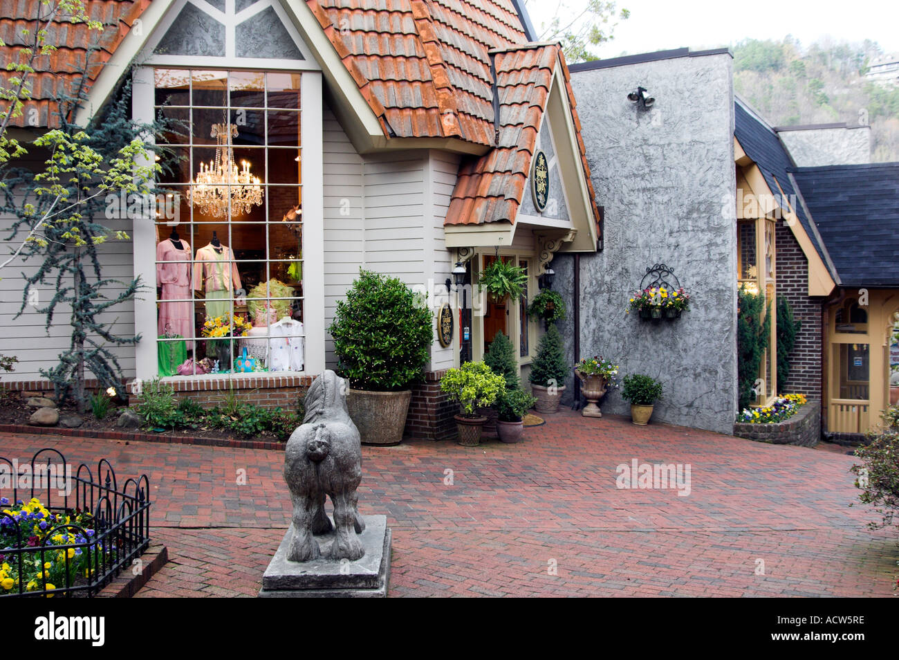 Unique clothing shops in The Village shopping area in Gatlinburg