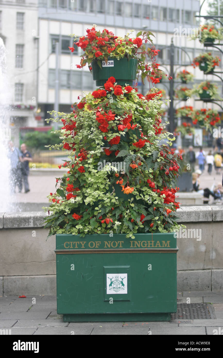 Flowers in Nottingham s Market Square Stock Photo Alamy