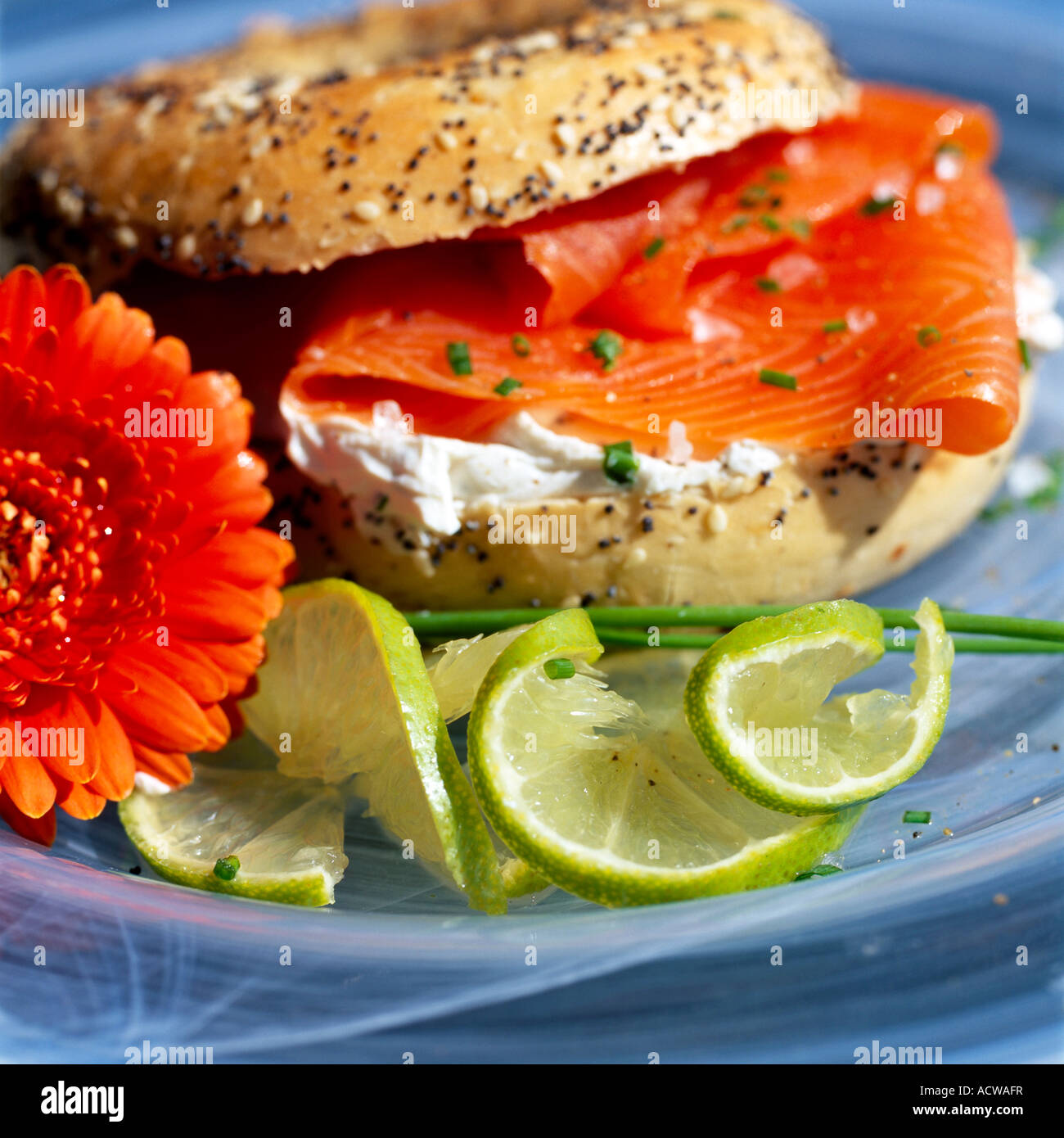 Smoked salmon seeded bagel hires stock photography and images Alamy