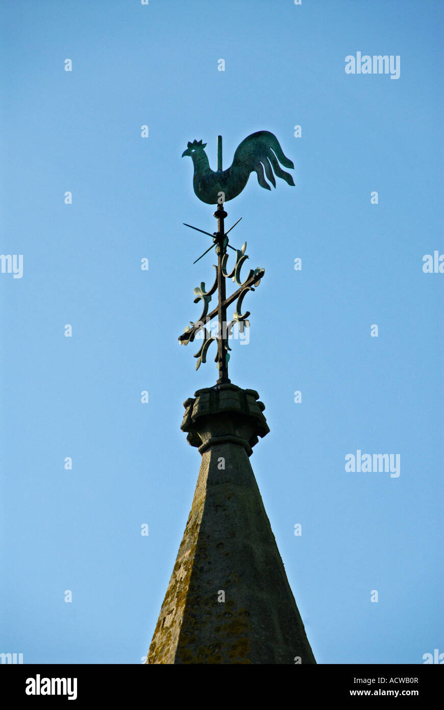 Cockerel lightning conductor . All Saints Church , Underbarrow . Lake