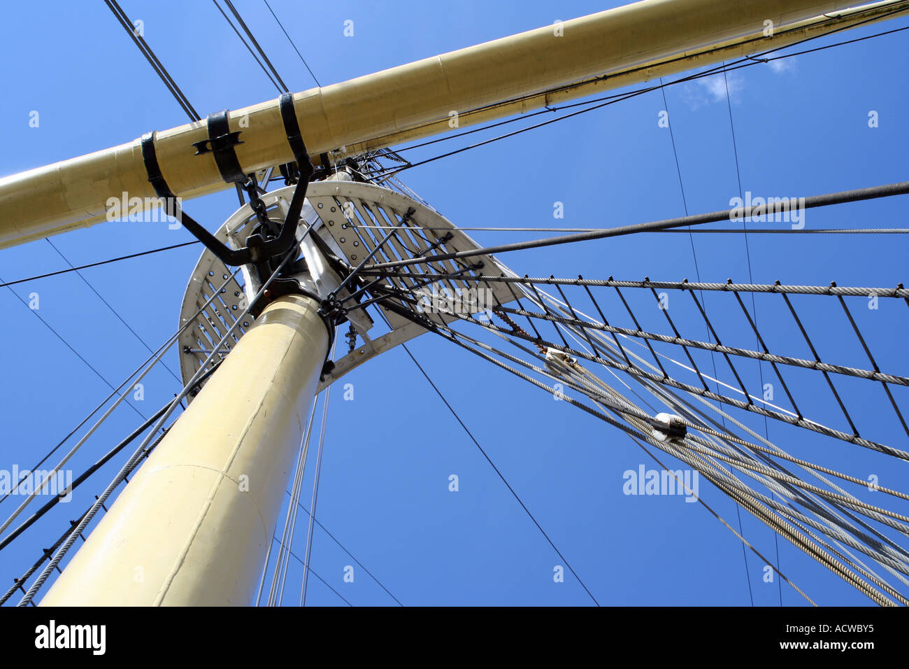 Tall ship rigging Stock Photo