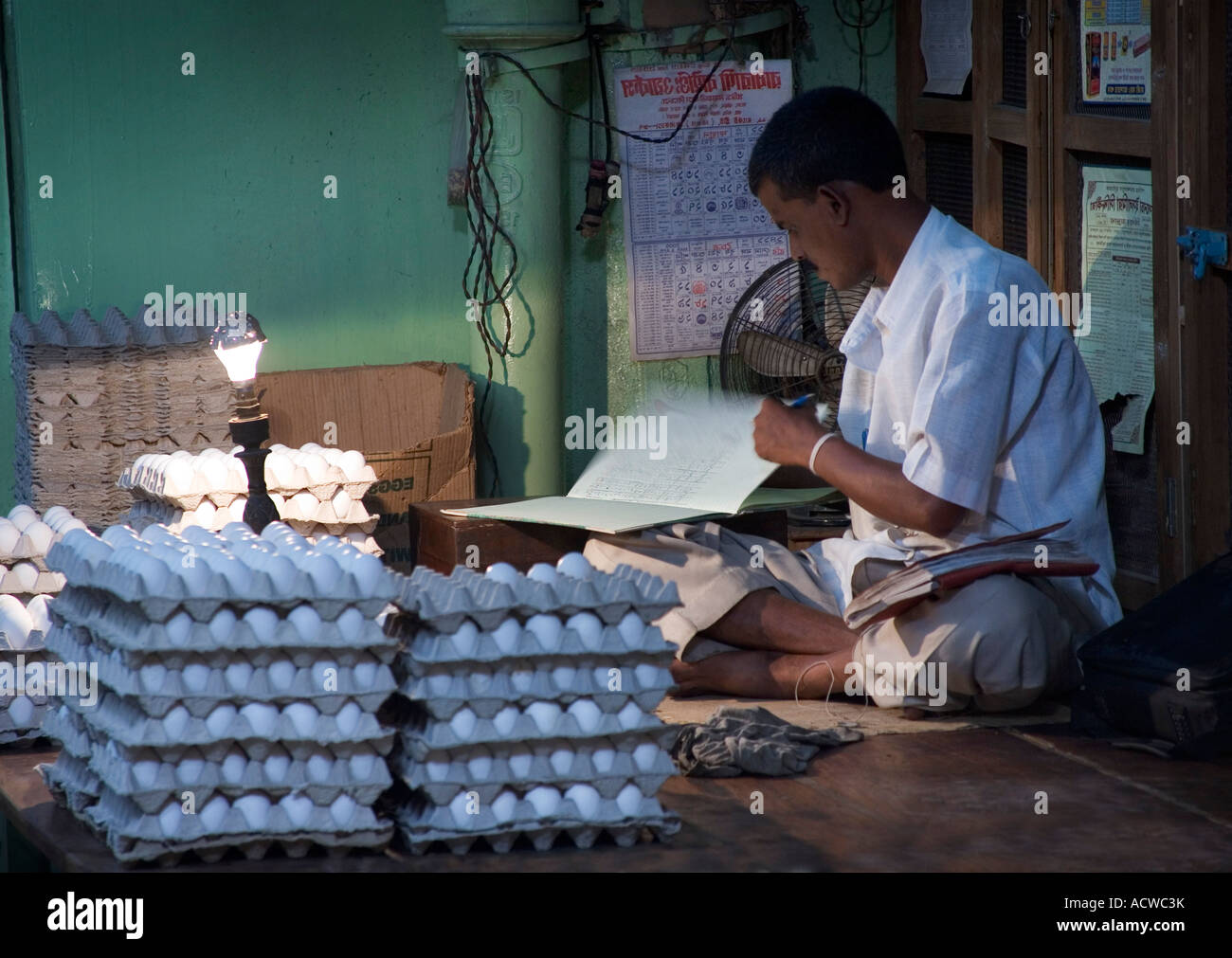 Egg seller Hogg market Calcutta Kolkata India Stock Photo Alamy