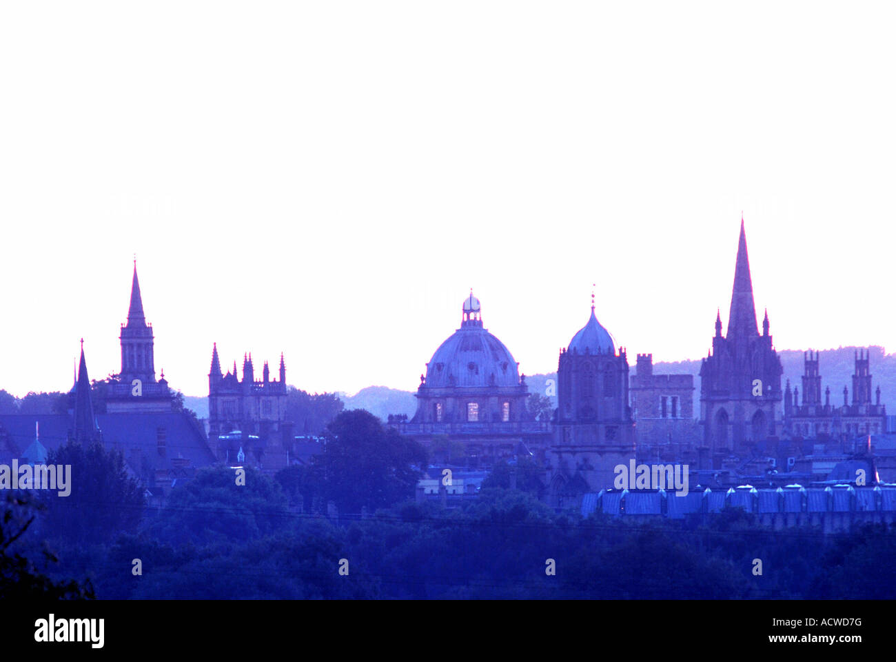 Oxford spires seen from South Hinksey, Oxfordshire, England, UK Stock