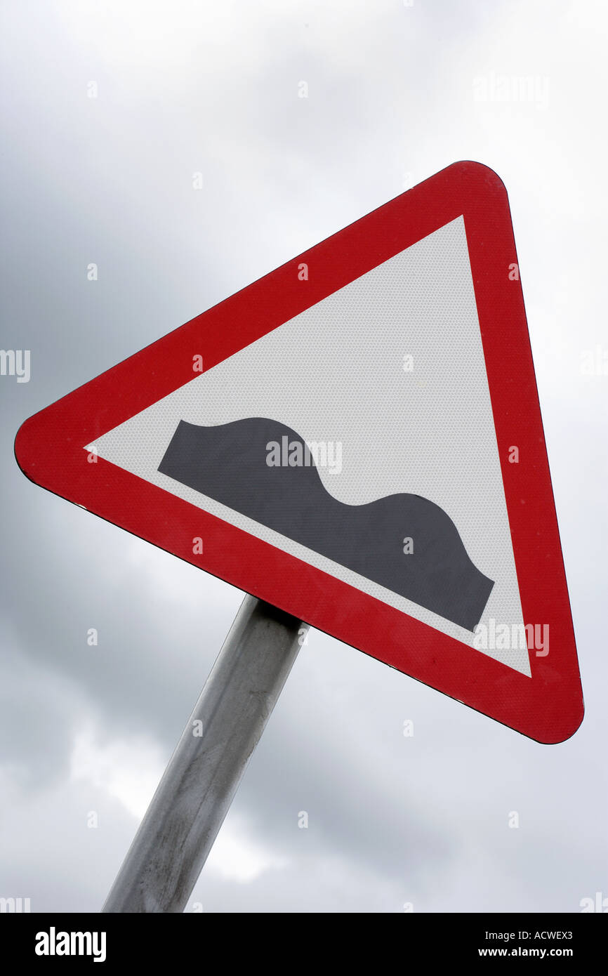 Humps in the road warning sign Great Britain UK Stock Photo Alamy