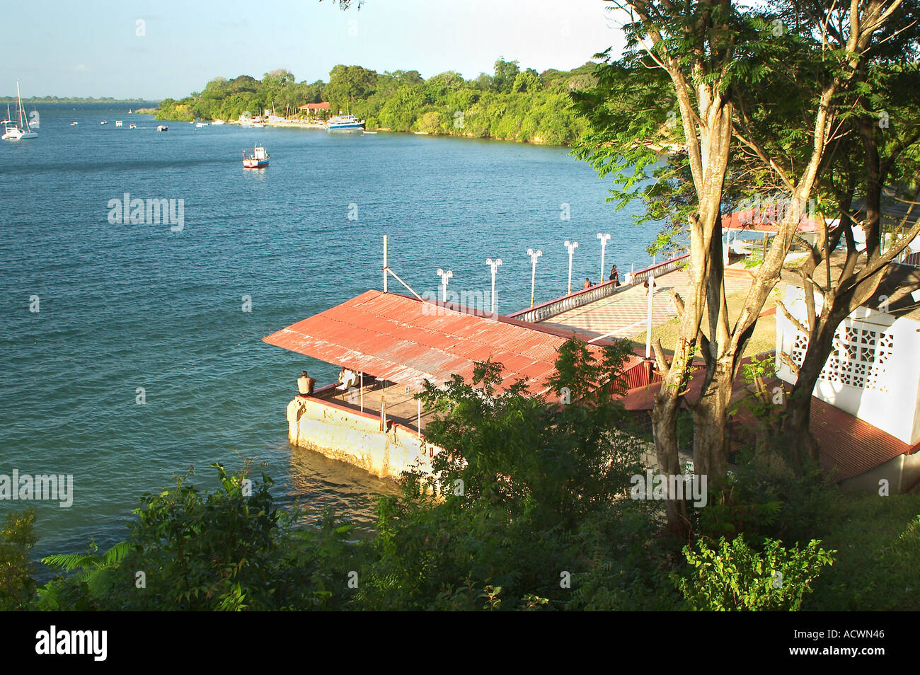 waterfront in the harbor city of Tanga Stock Photo