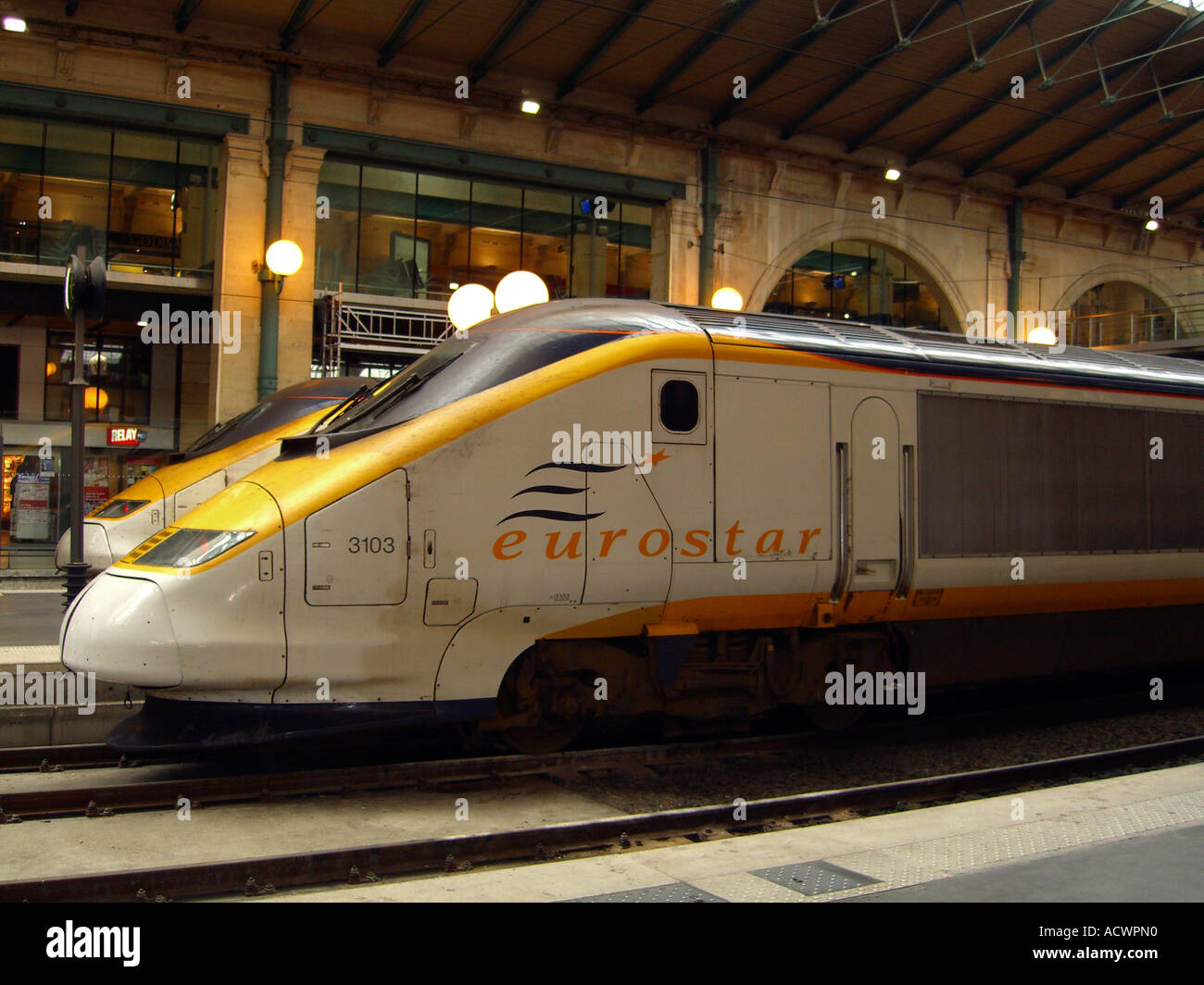 Eurostar train at Gare du Nord station Paris France Stock Photo Alamy