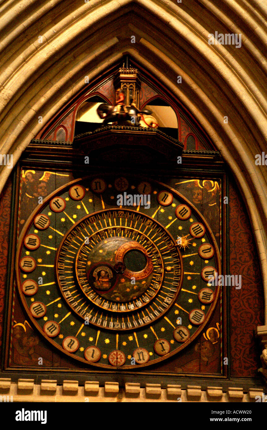 24 hour clock Wells cathedral Somerset England UK United Kingdom GB