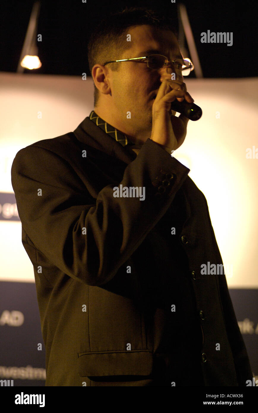 Singer Male Singing Stock Photo