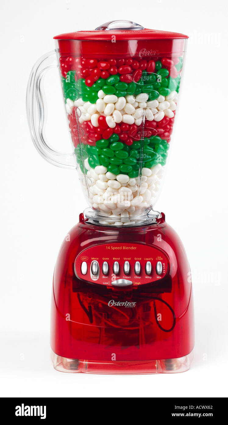 Blender filled with jelly beans Stock Photo - Alamy