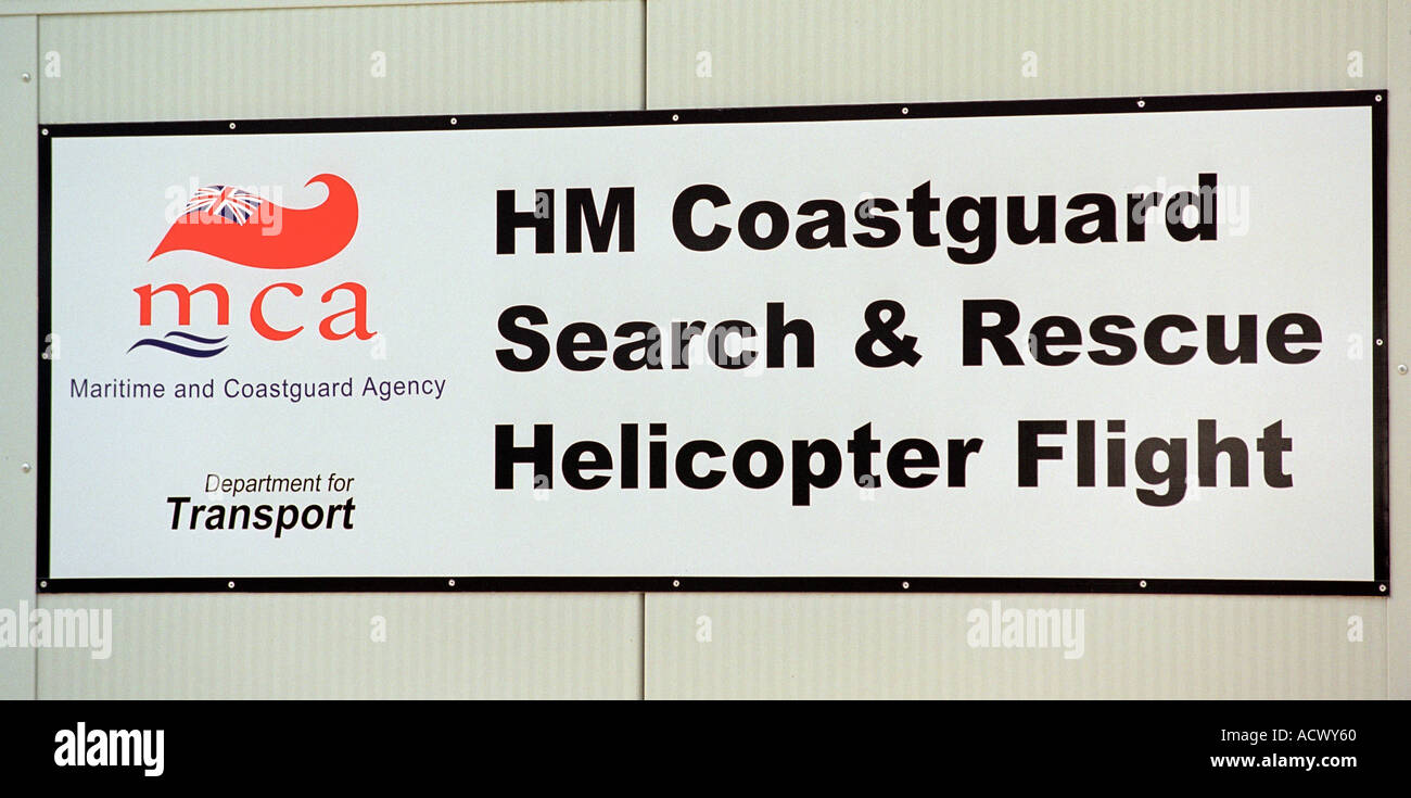 Helicopter Rescue Sign Coastguard Rescue Helicopter sign Britain UK Stock Photo - Alamy