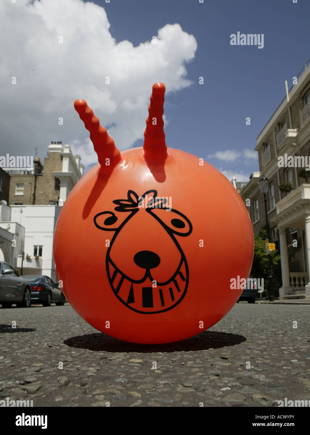A Space Hopper in the street Stock Photo