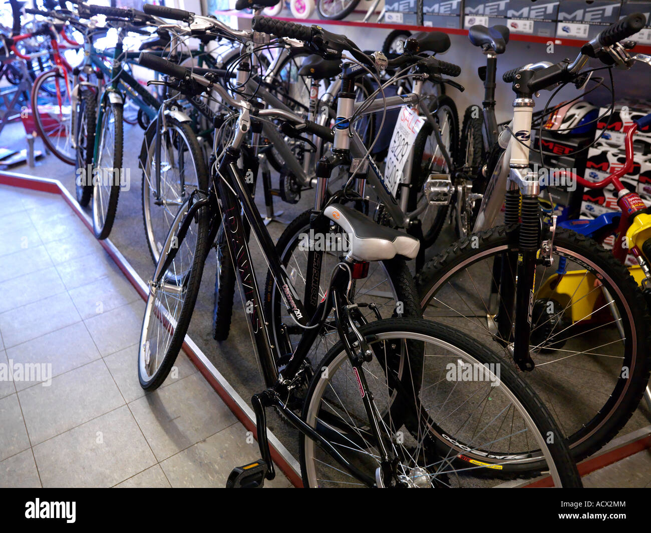 Bicycle shop interior hi-res stock 