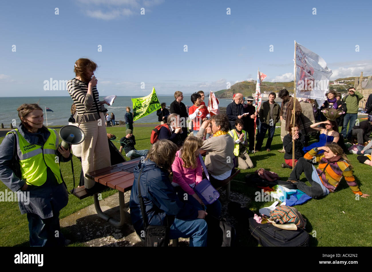 Aberystwyth Social Forum - part of the World Social Forum  movement, Wales UK Stock Photo