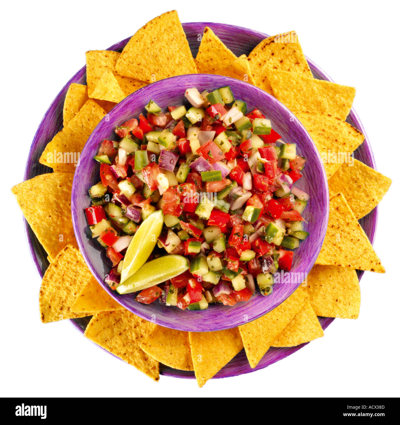 SALSA AND CHIPS CUT OUT Stock Photo