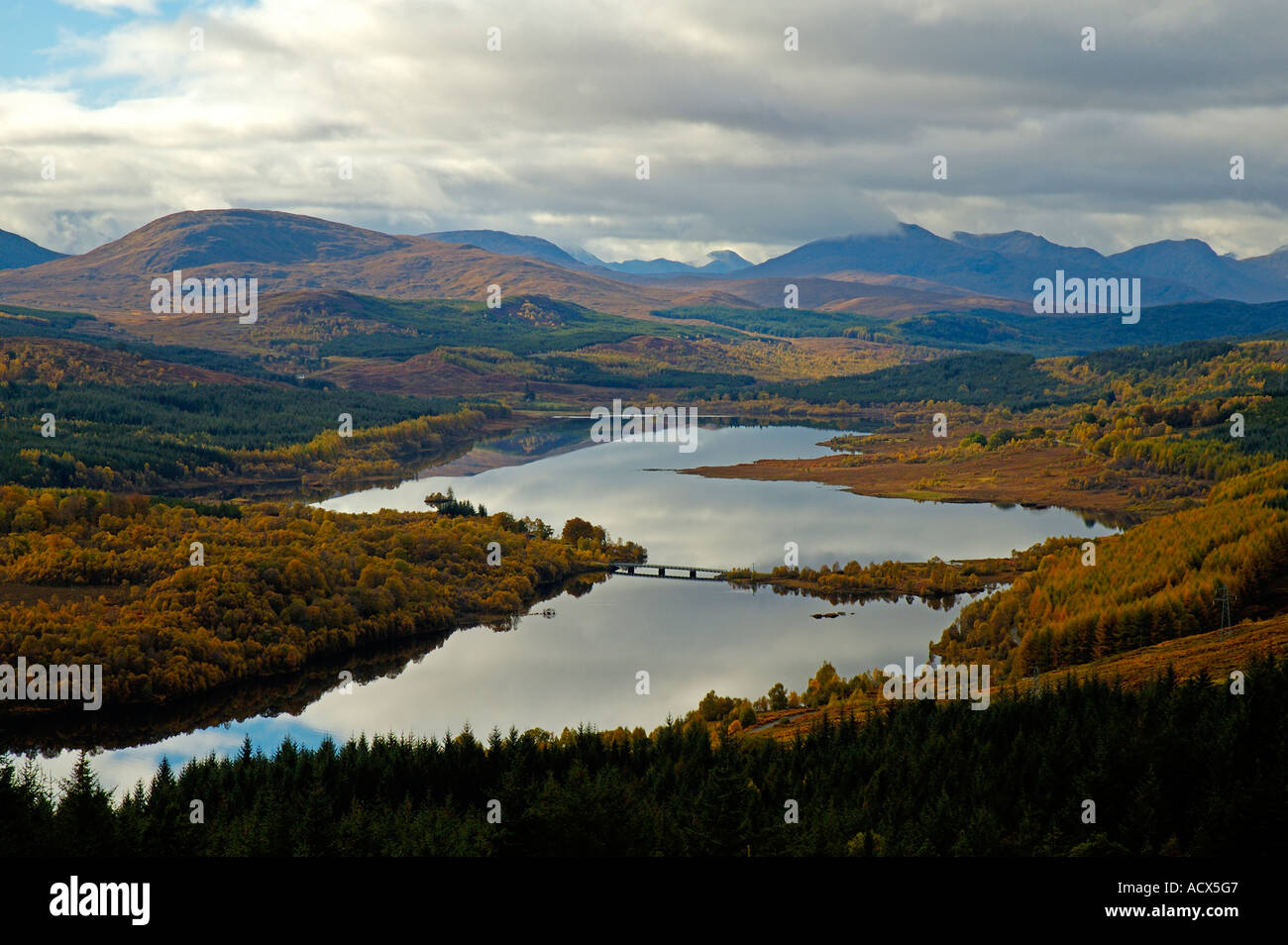 Loch Garry from the viewpoint on the A87 road, Invernesshire, Scotland, UK Stock Photo