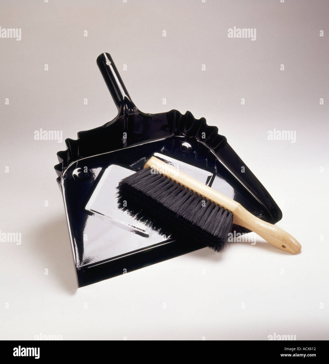 Dust bin tray and hand brush Stock Photo Alamy