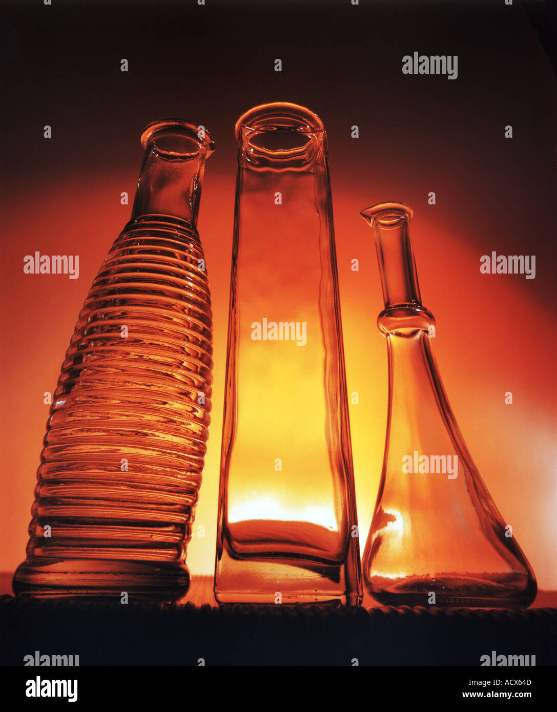 Glass decanters Stock Photo