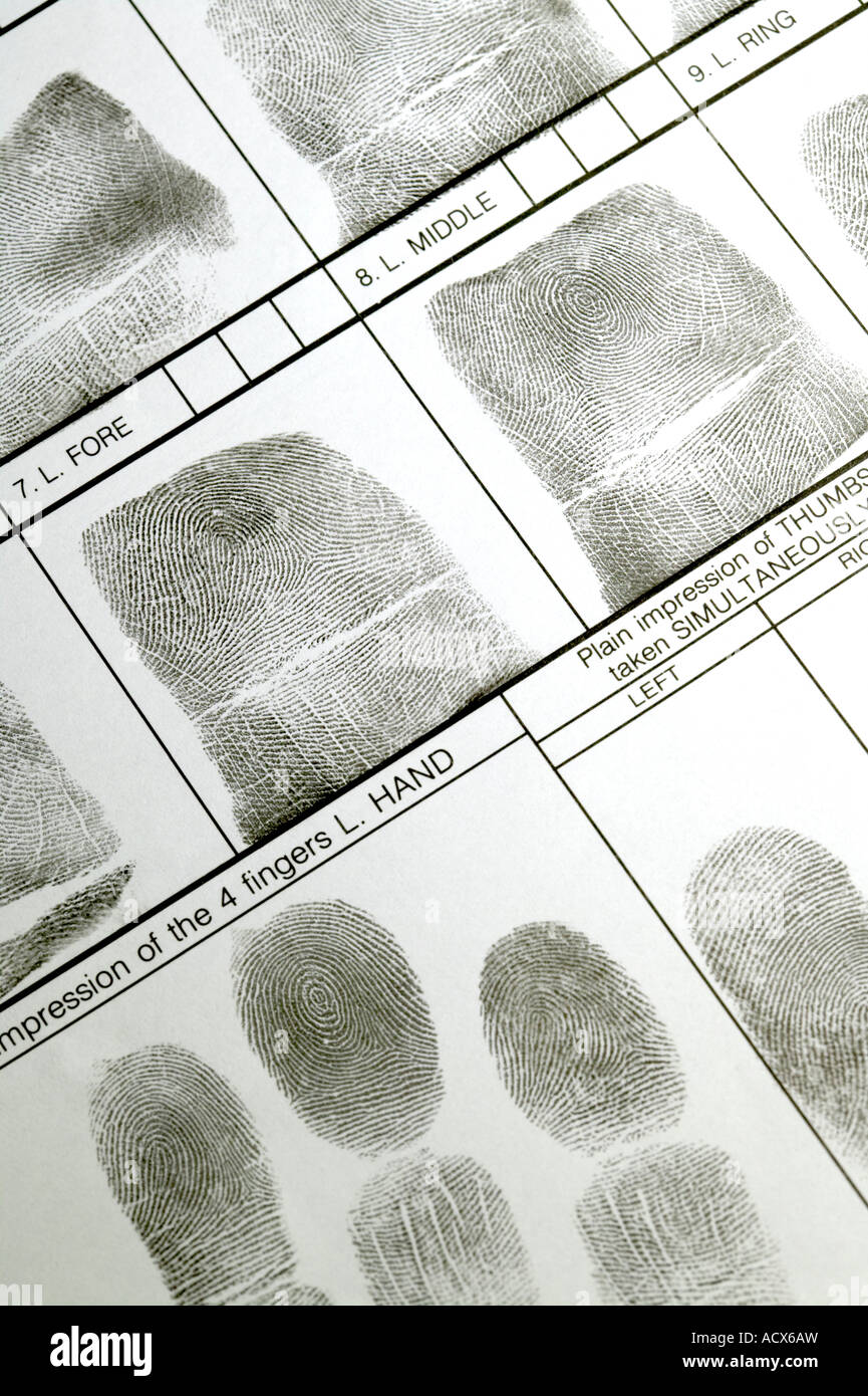 finger prints Fingerprints on paper Stock Photo Alamy