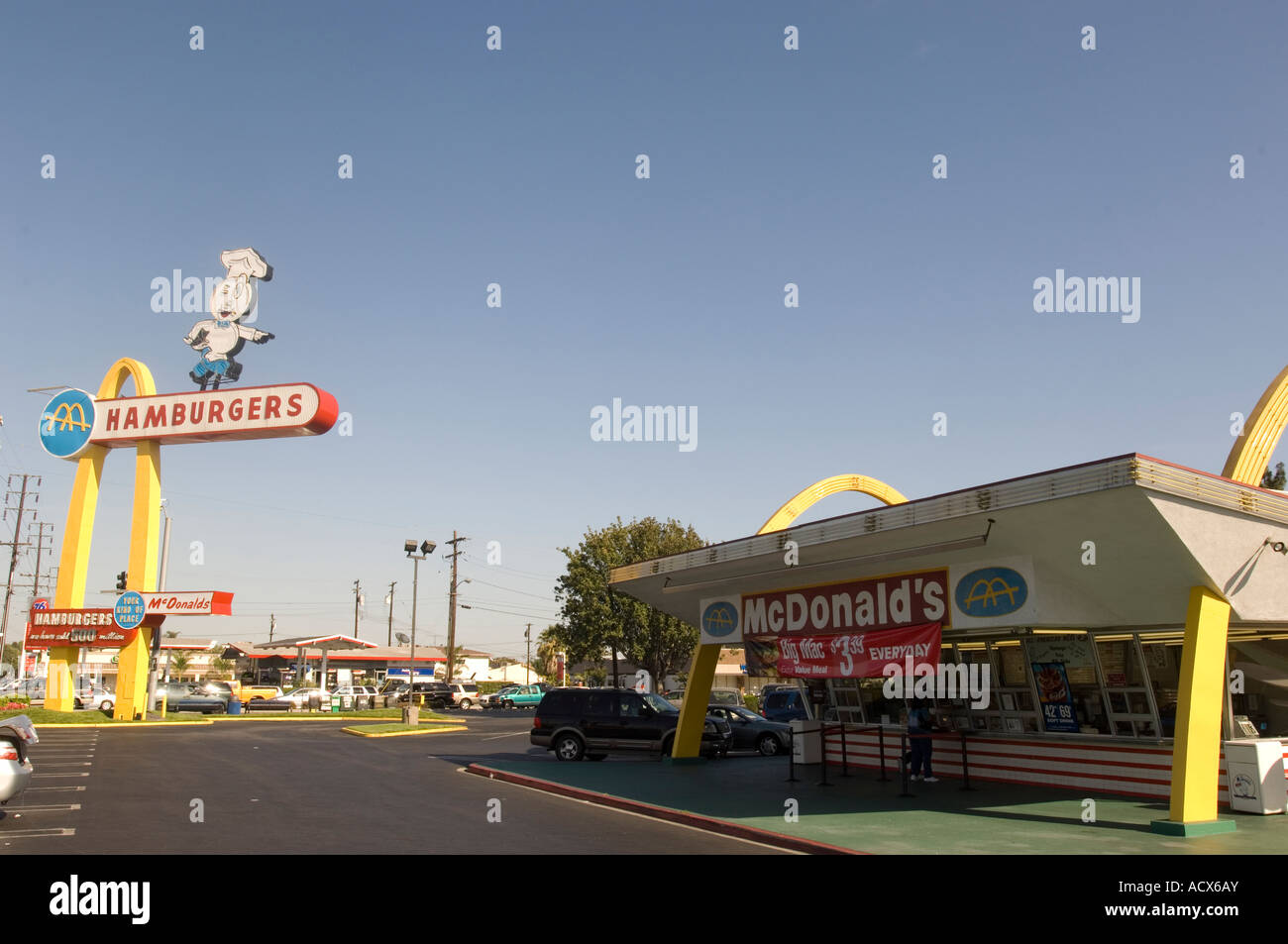 The oldest original McDonalds hamburger restaurant in existence.  Downey, CA Stock Photo