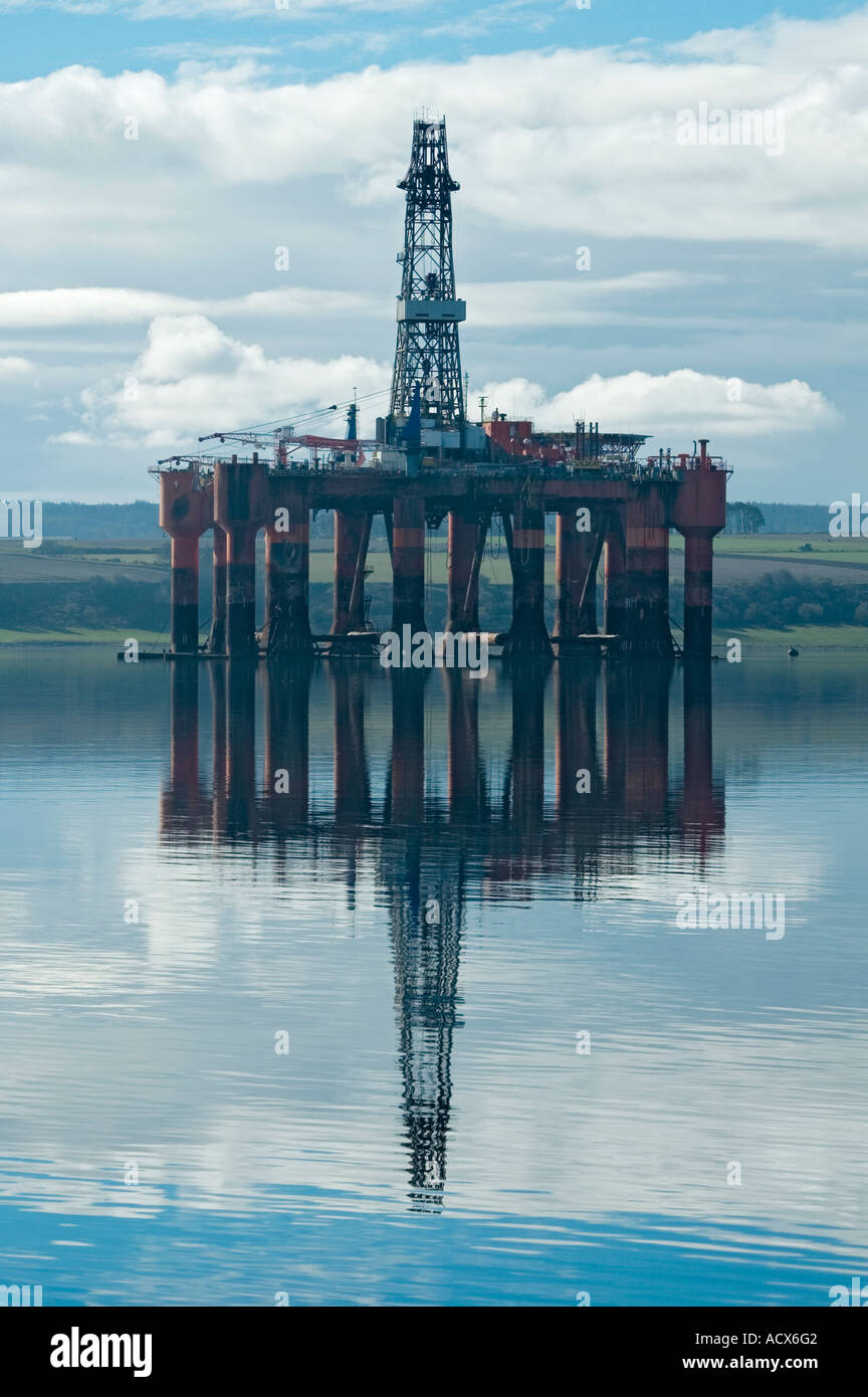 Oil rig on the Cromarty Firth at Invergordon, Invernesshire, Scotland