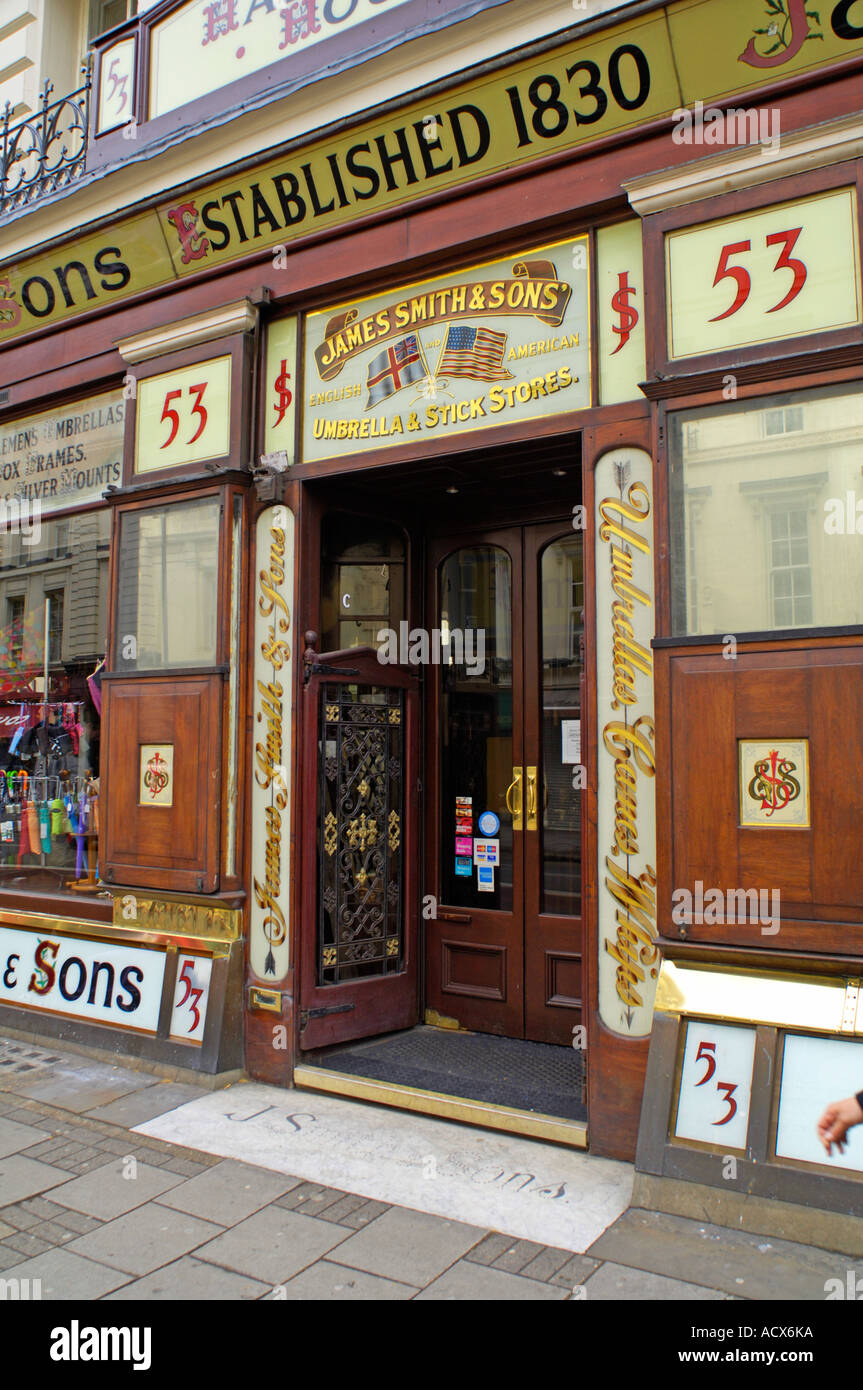 Umbrella Shop James Smith and Son London UK Stock Photo Alamy