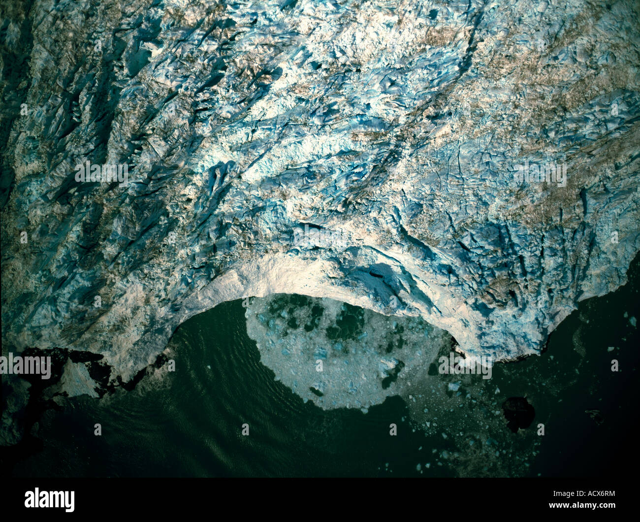 An aerial view of the phase of Nellie Juan Glacier in the Prince