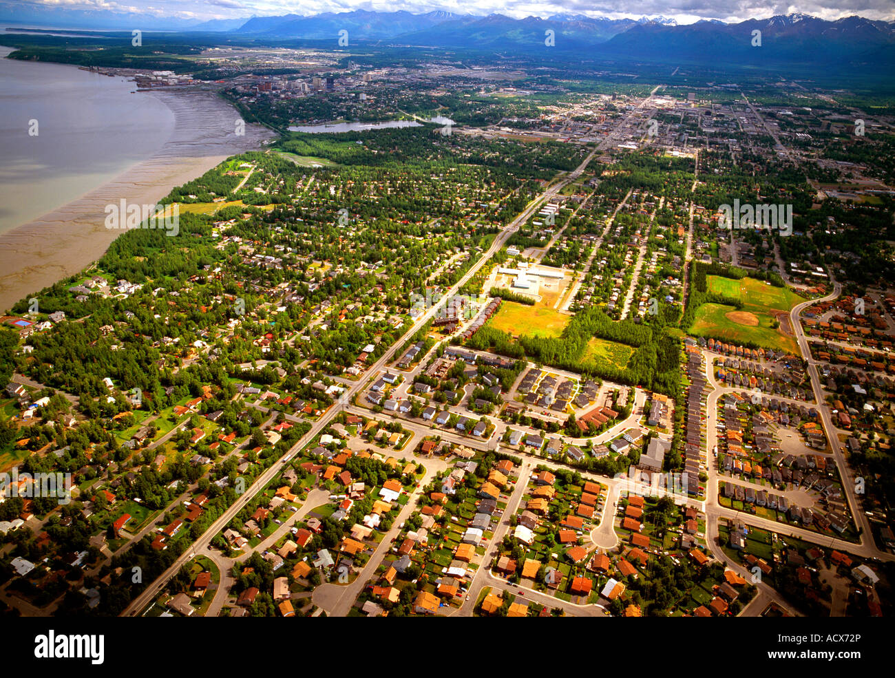 Anchorage Alaska in the summer Stock Photo Alamy