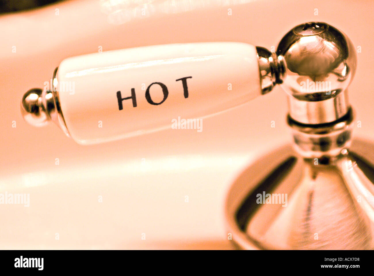 Water faucet on bathroom sink Stock Photo Alamy