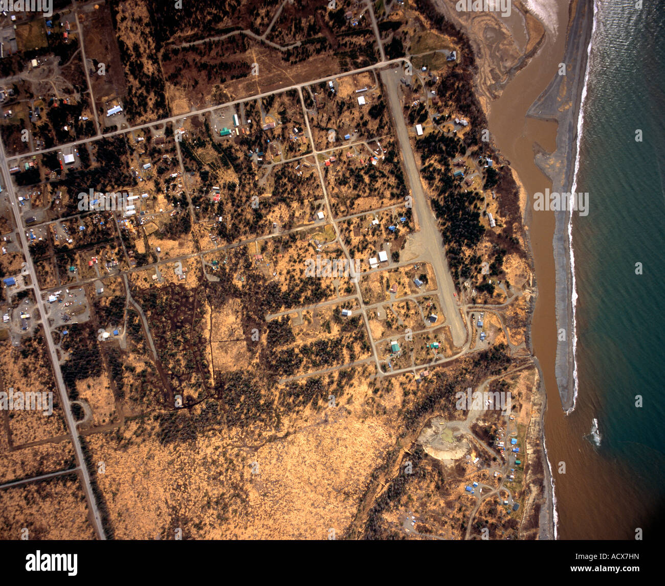 An aerial view of Anchor Point Airpark Stock Photo Alamy