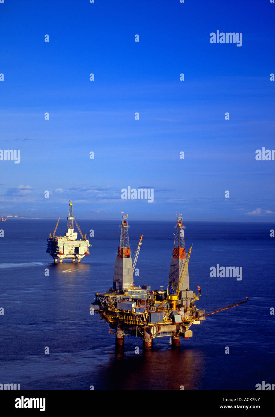 Grayling offshore platform producing oil and gas in the Cook Inlet Alaska Stock Photo