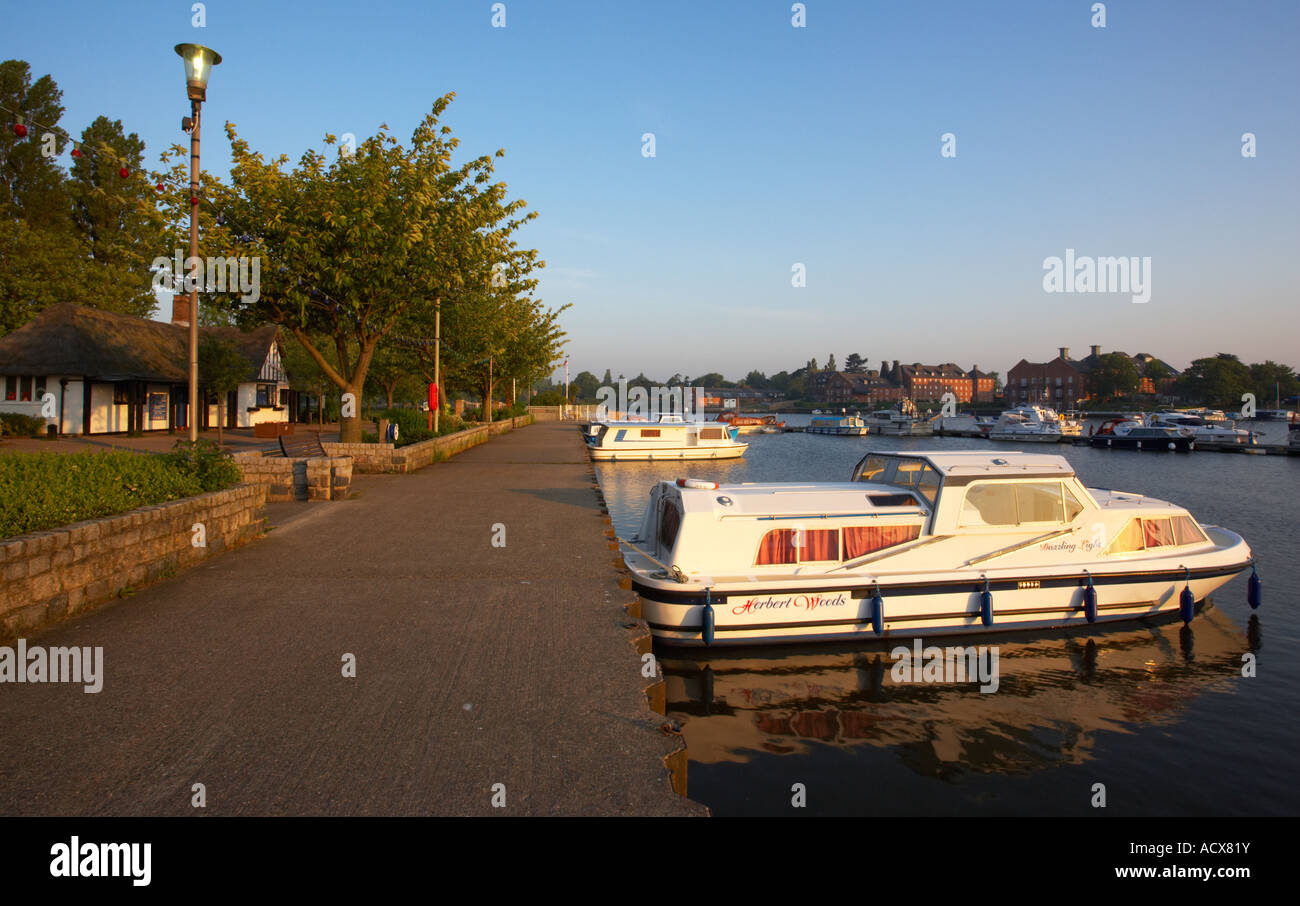 Oulton Broad on a summer morning in the Suffolk Broads Stock Photo