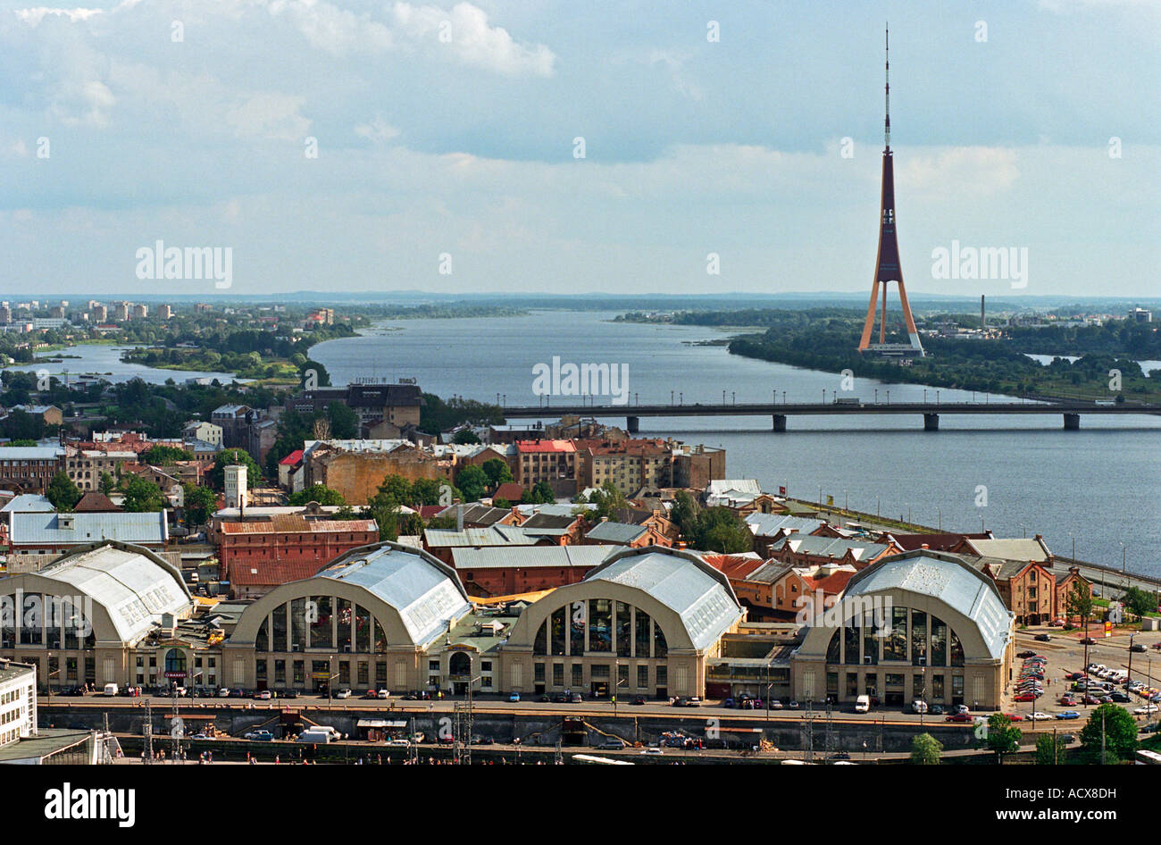 Riga cityscape bridge market hi-res stock photography and images - Alamy