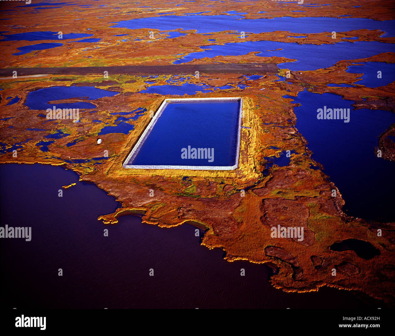 An aerial view of the sewer treatment plant in Kipnuk in western Alaska