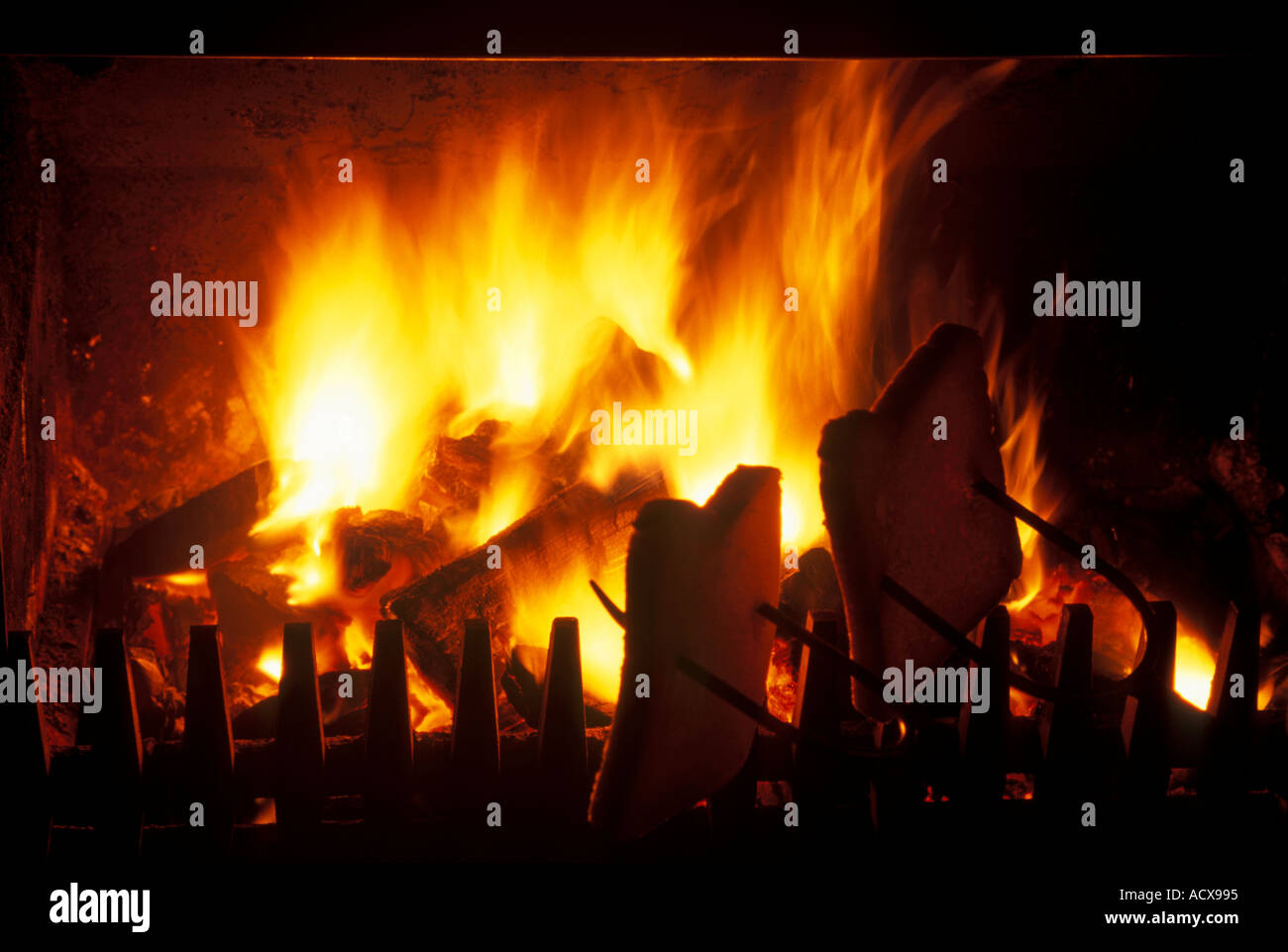 Bread toasting on an open fire Stock Photo Alamy