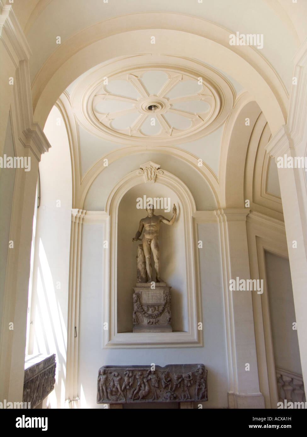 interior, statue sculpture accademia dei lincei, via street della lungara rome, italy Stock Photo